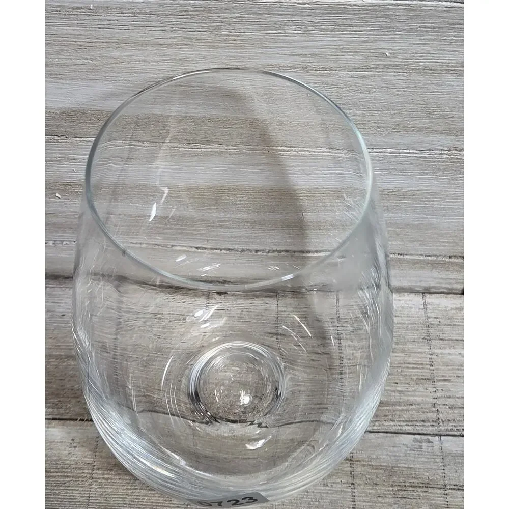 Lenox Tuscany Peak Stemless Wine Glass Lead Free Crystal Hand Blown Signed 4.5